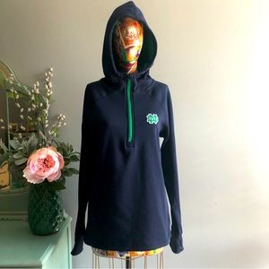 Collosseum Norte Dame Navy Hoodie with Green ND  Logo